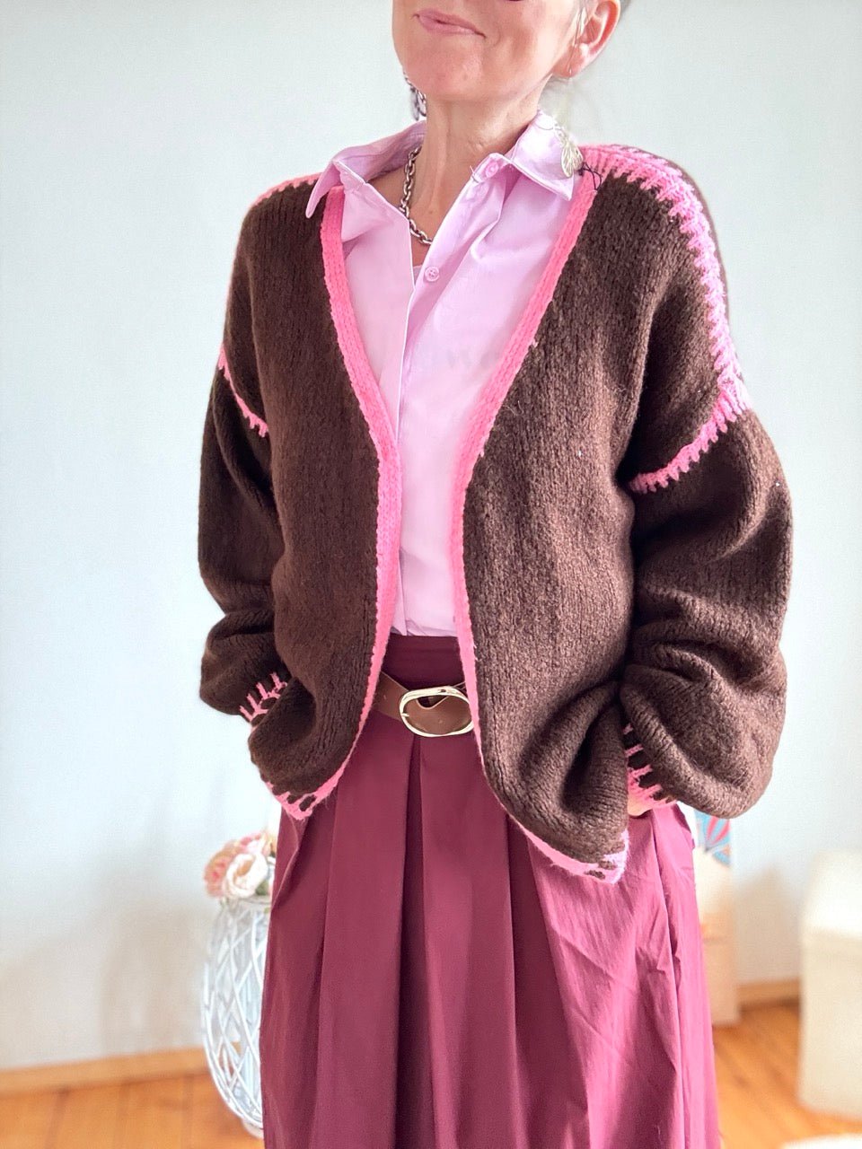 Strickjacke Strickmärchen Chocolate - FROLLEIN KÄTHE Shop