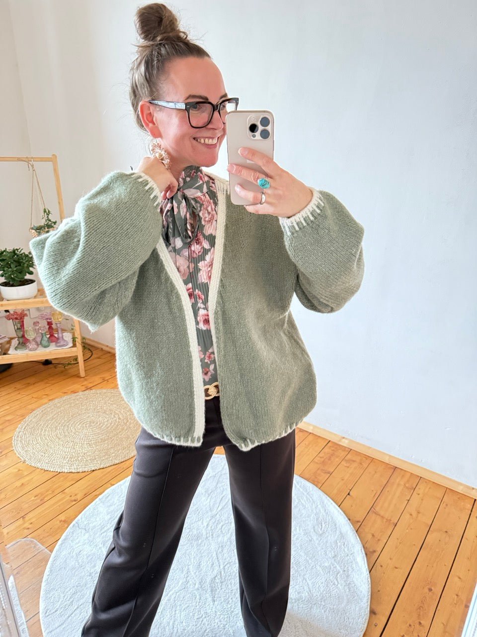 Strickjacke Strickmärchen Salbei - FROLLEIN KÄTHE Shop