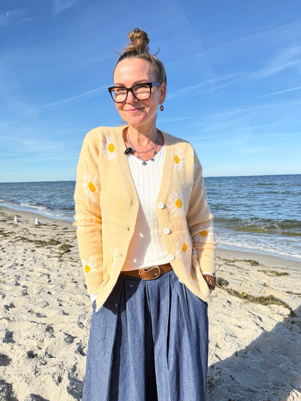 Strickjacke Sunflower Gelb - FROLLEIN KÄTHE Shop