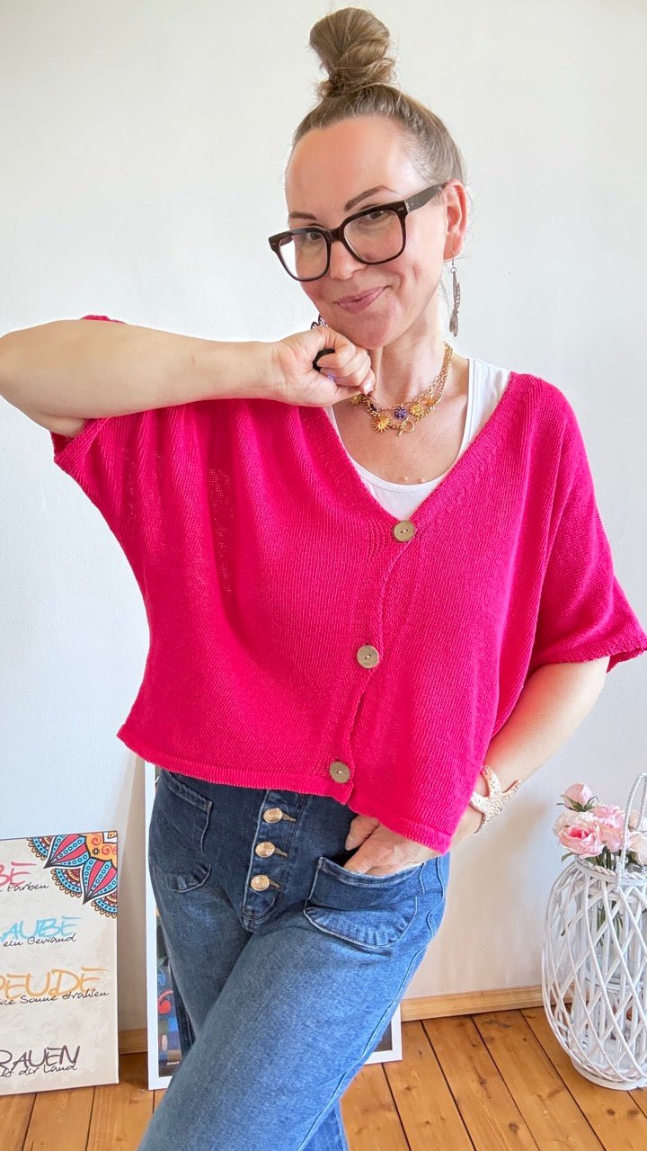 Strickjacke Sunny Magenta - FROLLEIN KÄTHE Shop