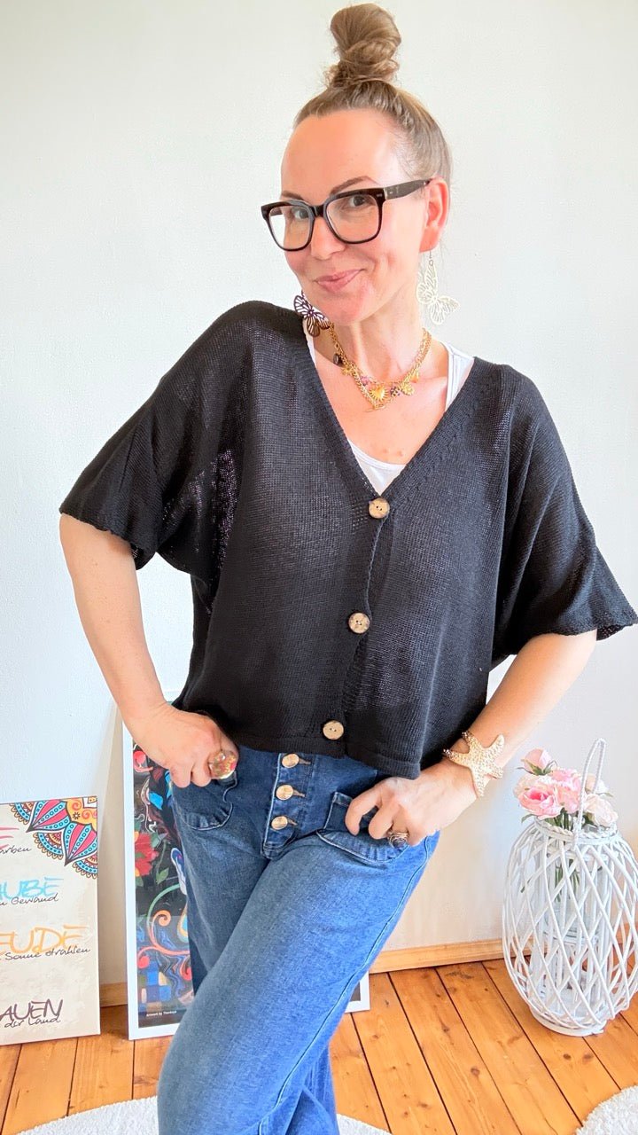 Strickjacke Sunny Schwarz - FROLLEIN KÄTHE Shop