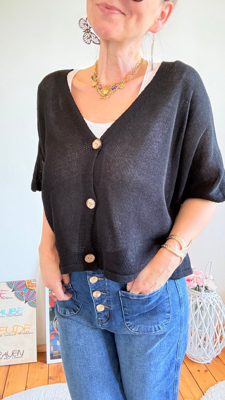 Strickjacke Sunny Schwarz - FROLLEIN KÄTHE Shop