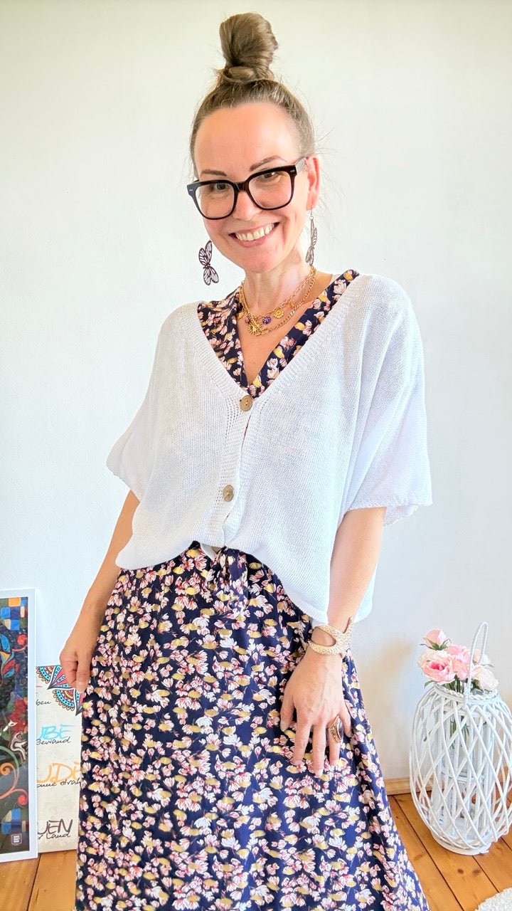 Strickjacke Sunny Weiß - FROLLEIN KÄTHE Shop