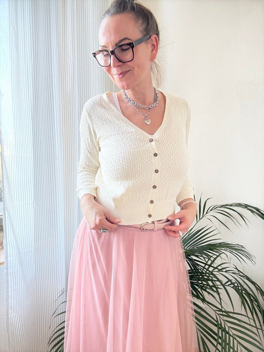 Strickjacke Sweet Petite Cream - FROLLEIN KÄTHE Shop