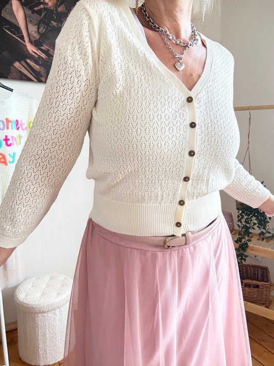 Strickjacke Sweet Petite Cream - FROLLEIN KÄTHE Shop