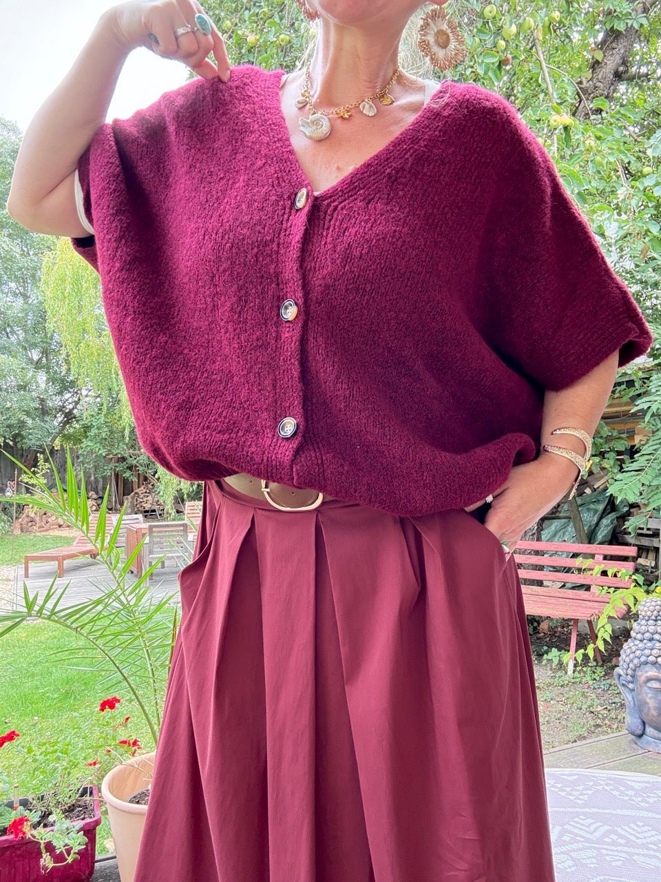 Strickjacke Wohlfühlwunder Cherry - FROLLEIN KÄTHE Shop