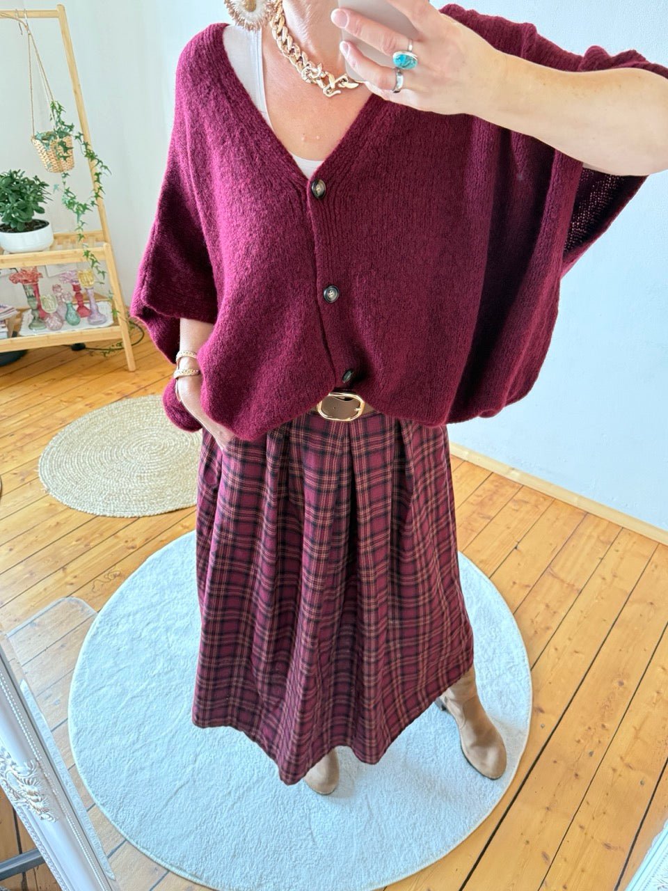 Strickjacke Wohlfühlwunder Cherry - FROLLEIN KÄTHE Shop