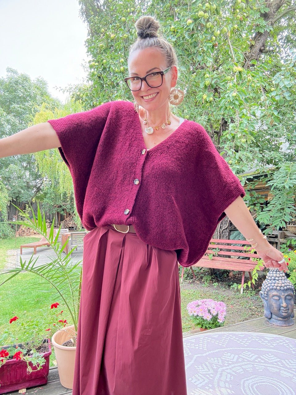 Strickjacke Wohlfühlwunder Cherry - FROLLEIN KÄTHE Shop