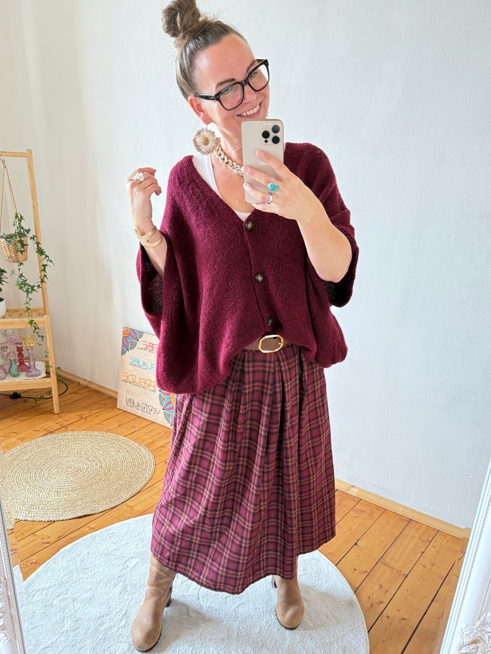 Strickjacke Wohlfühlwunder Cherry - FROLLEIN KÄTHE Shop