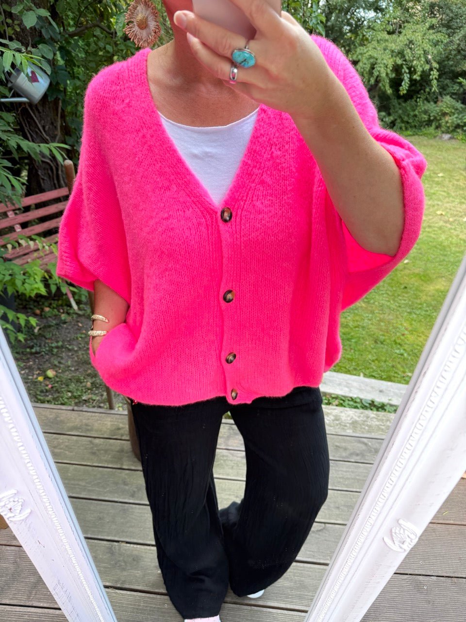 Strickjacke Wohlfühlwunder Fuchsia - FROLLEIN KÄTHE Shop