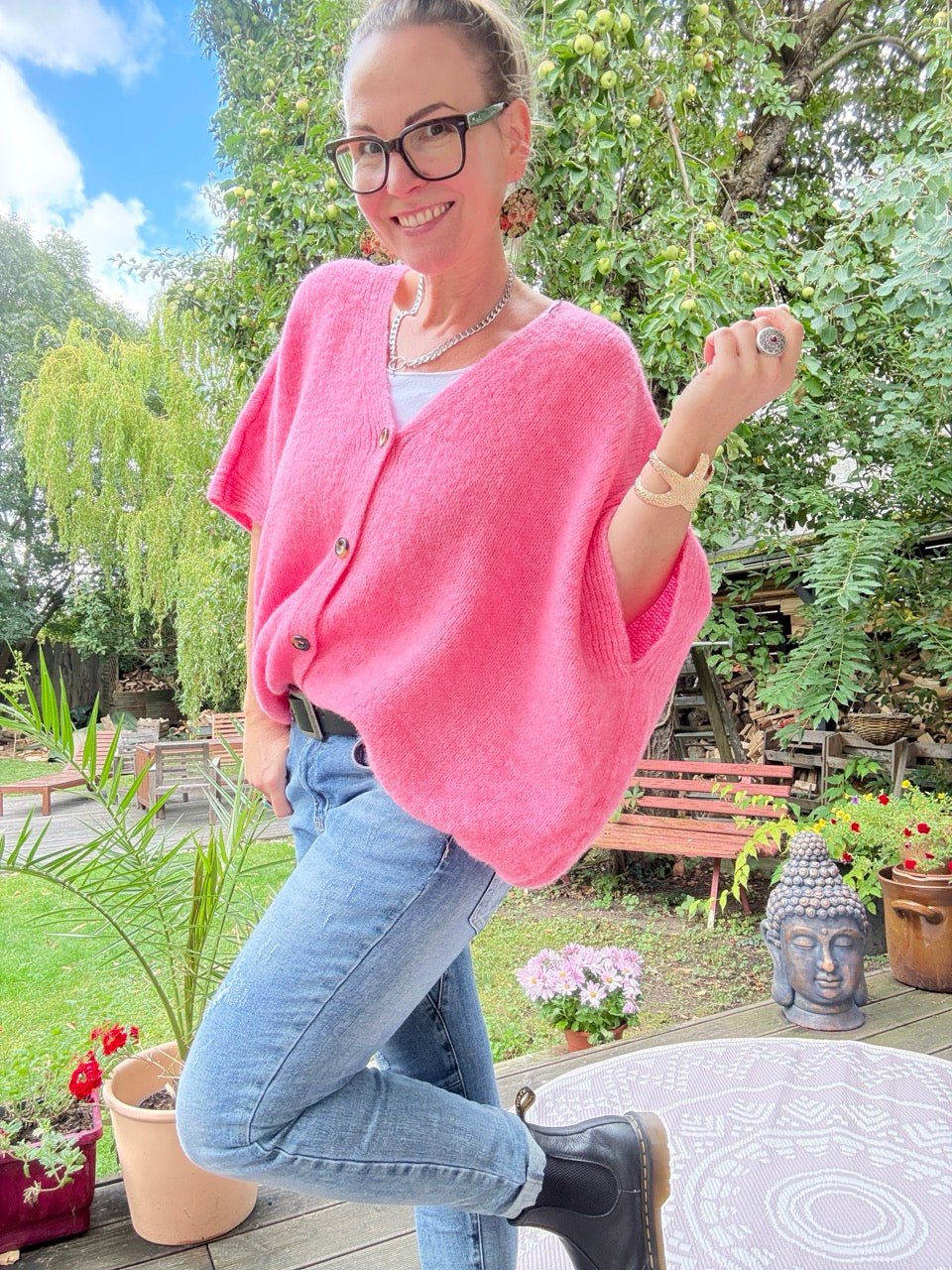 Strickjacke Wohlfühlwunder Rose - FROLLEIN KÄTHE Shop