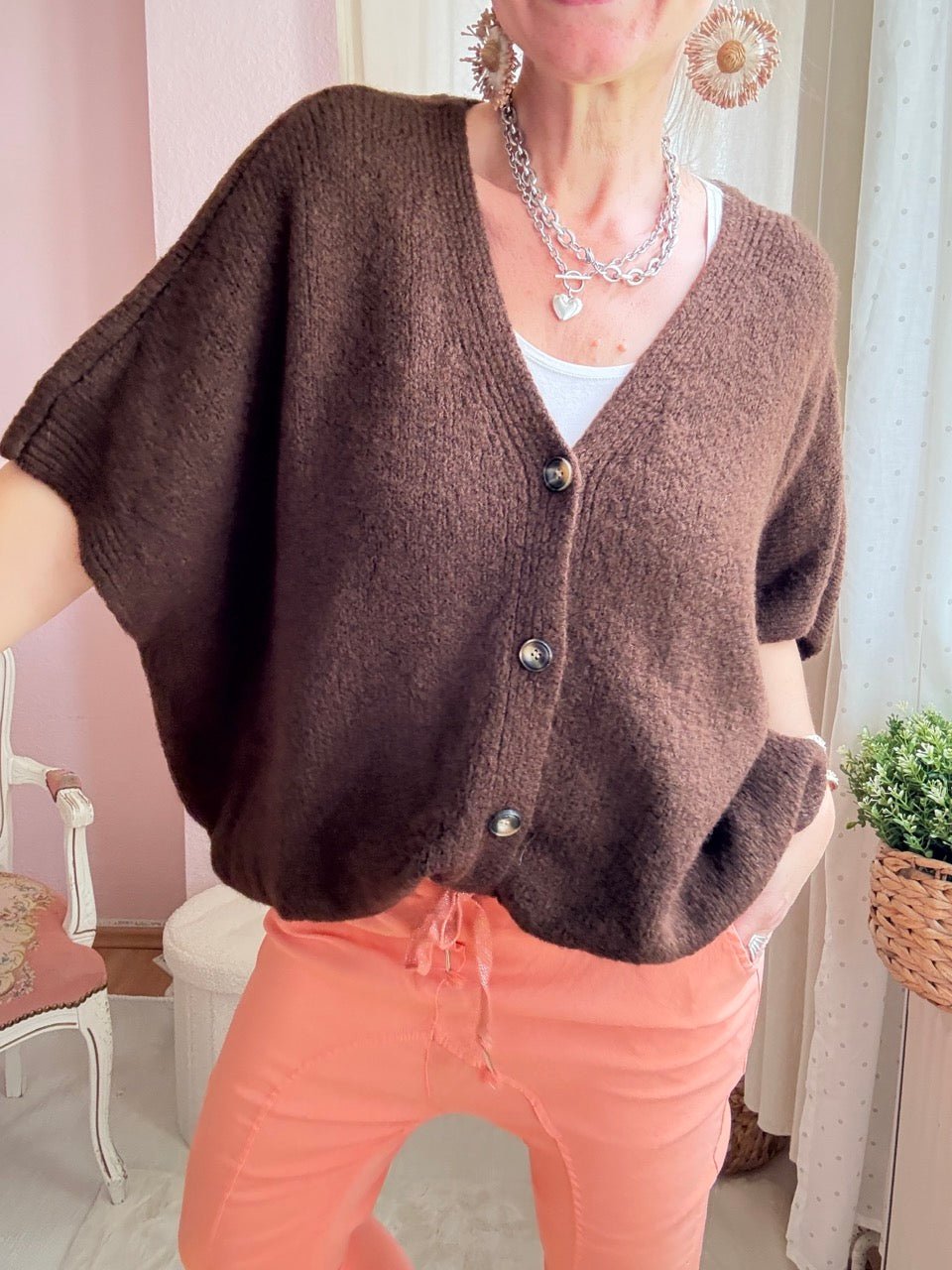 Strickjacke Wohlfühlwunder Schoko - FROLLEIN KÄTHE Shop