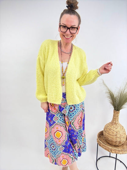 Strickjacke Wollgenuss Gelb - FROLLEIN KÄTHE Shop