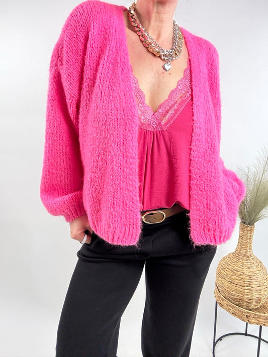 Strickjacke Wollgenuss Rosa - FROLLEIN KÄTHE Shop