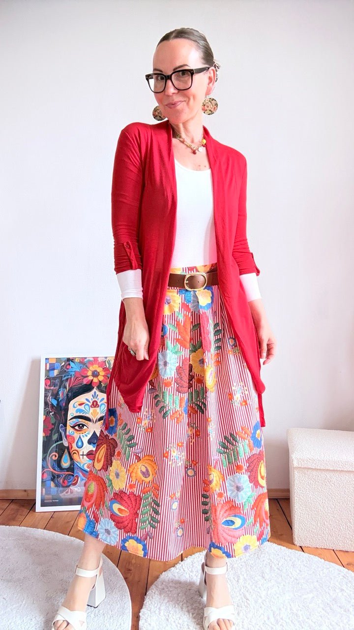 Strickjacke Zart & Fein Rot One Size XS - M - FROLLEIN KÄTHE Shop