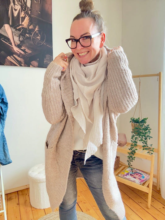 Strickmantel Funny Cream Bestseller - FROLLEIN KÄTHE Shop