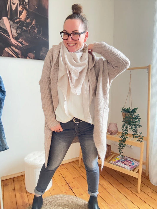 Strickmantel Funny Cream Bestseller - FROLLEIN KÄTHE Shop