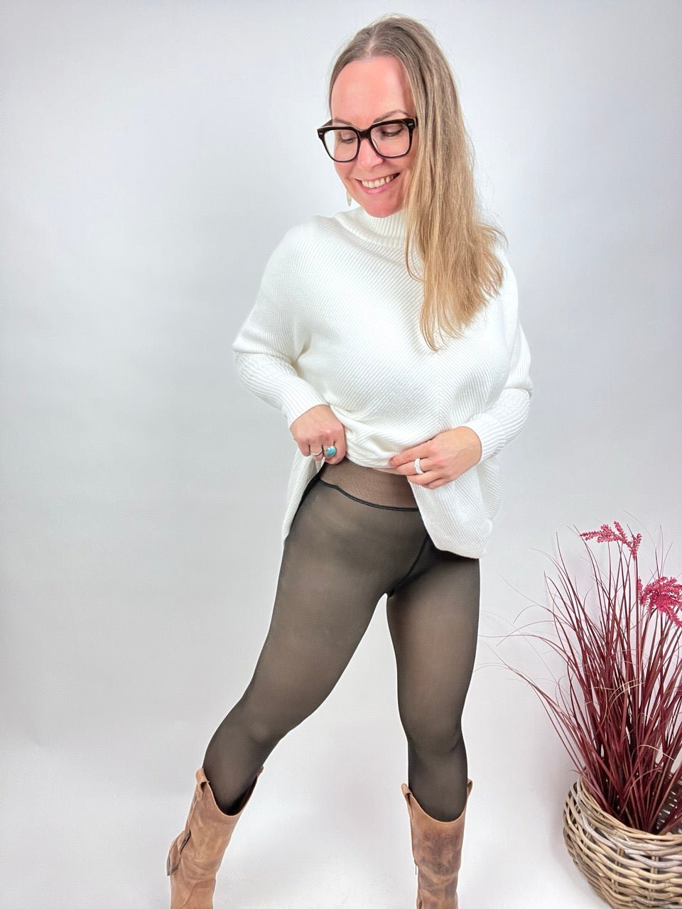 Strumpfhose Thermo mit Nylon Strumpfhosen Effekt - FROLLEIN KÄTHE Shop
