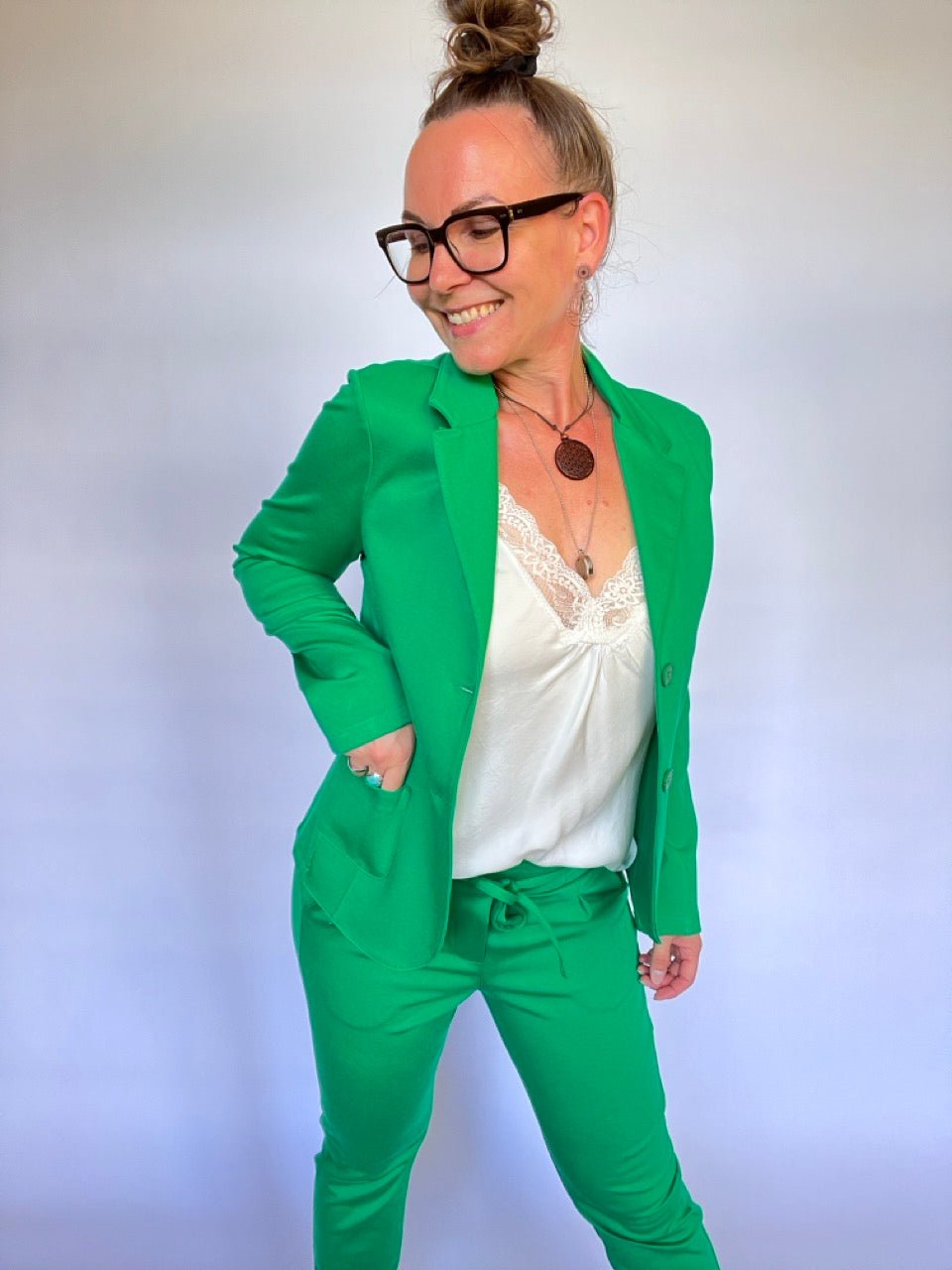 Sweat Blazer Maja Grün - FROLLEIN KÄTHE Shop