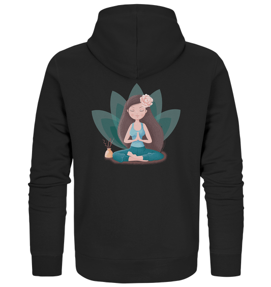 Sweatjacke Edelmädel Organic Yoga Girl Lotus Sitz - FROLLEIN KÄTHE Shop