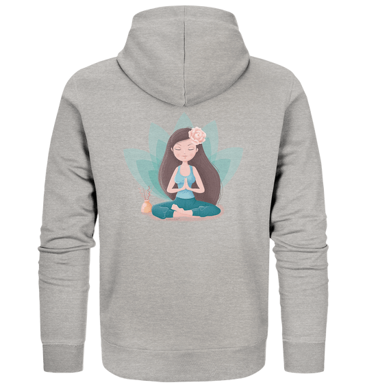 Sweatjacke Edelmädel Organic Yoga Girl Lotus Sitz - FROLLEIN KÄTHE Shop