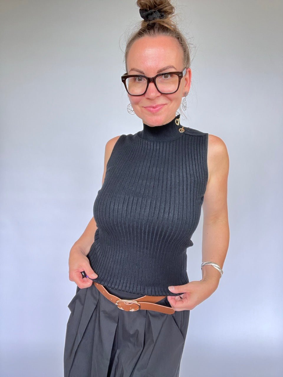 Top Emmy Strick Schwarz - FROLLEIN KÄTHE Shop