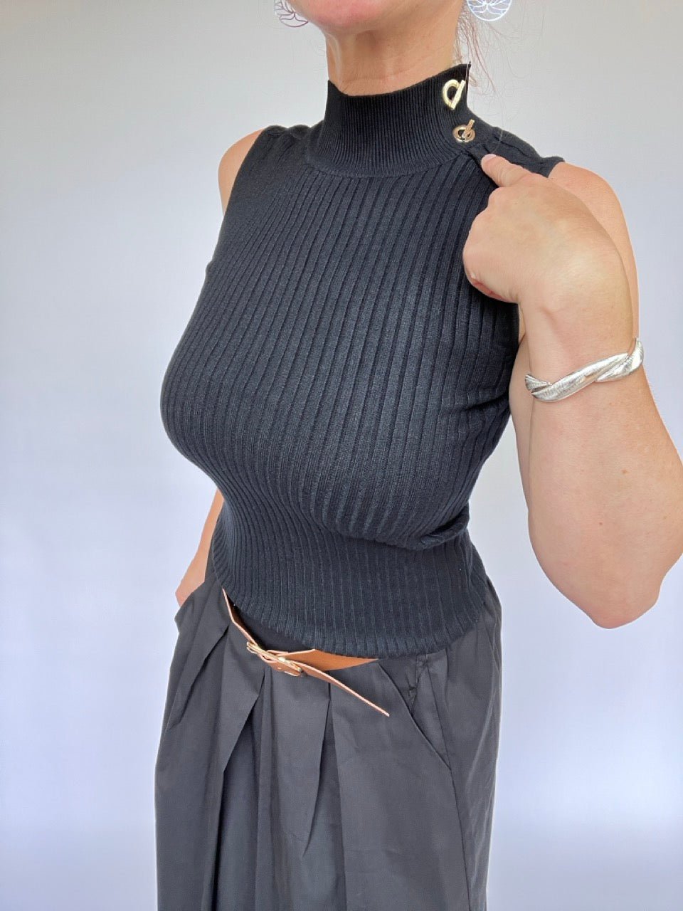 Top Emmy Strick Schwarz - FROLLEIN KÄTHE Shop
