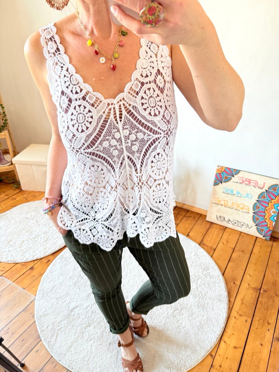 Top Vicky Boho Style Weiß - FROLLEIN KÄTHE Shop