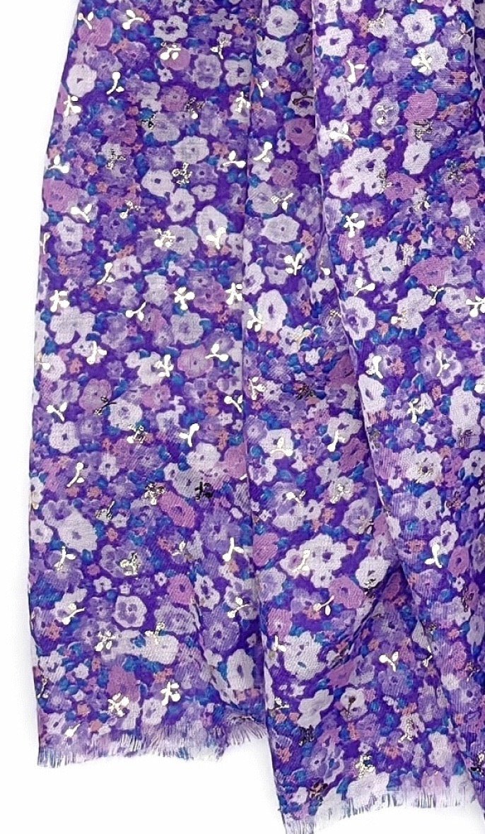 Tuch Blütenmelodie Violett - FROLLEIN KÄTHE Shop