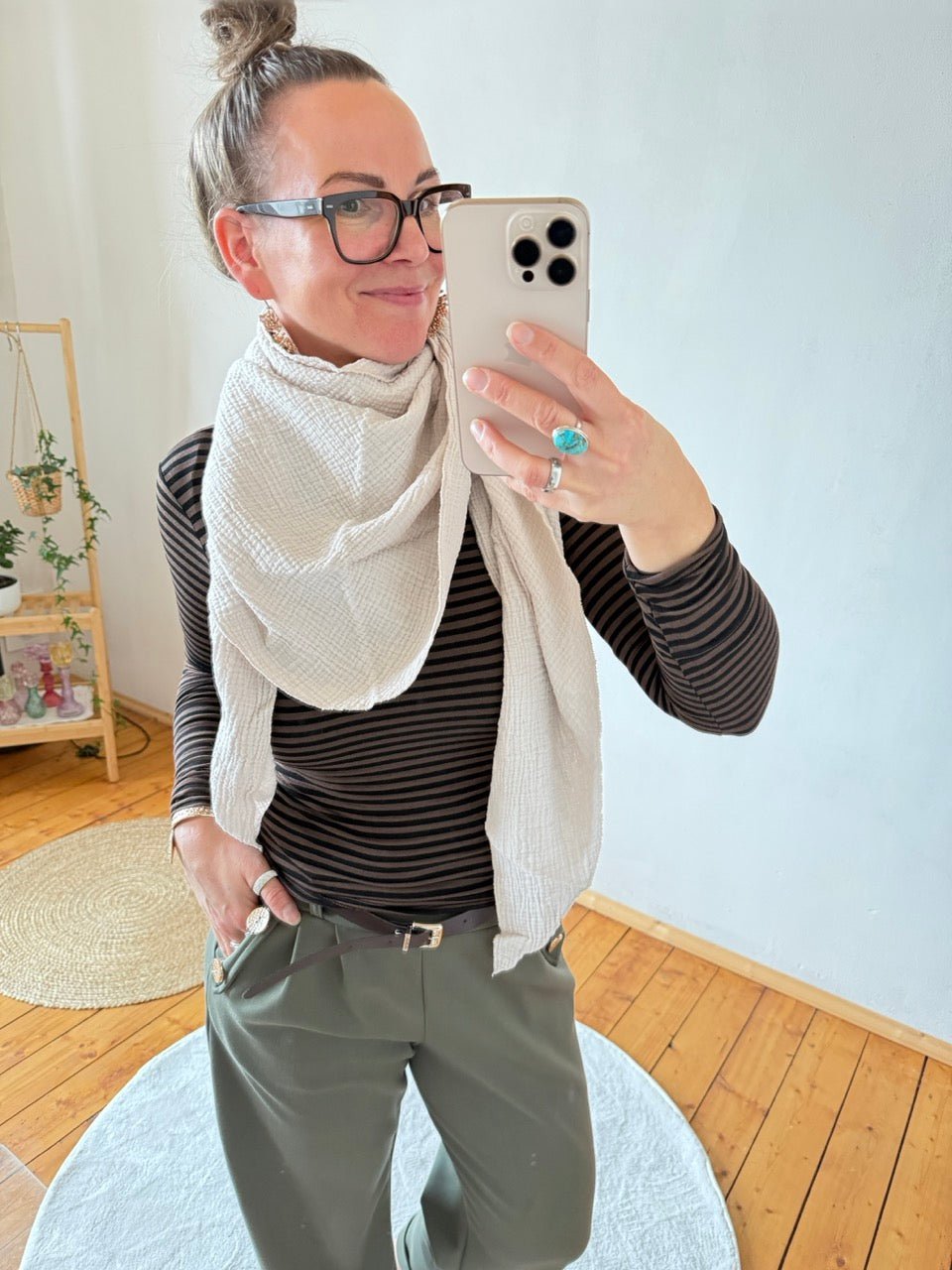 Tuch Gross Mariela Musselin Cream - FROLLEIN KÄTHE Shop