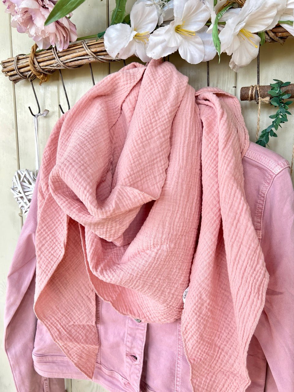 Tuch Gross Mariela Musselin Zart Rose - FROLLEIN KÄTHE Shop