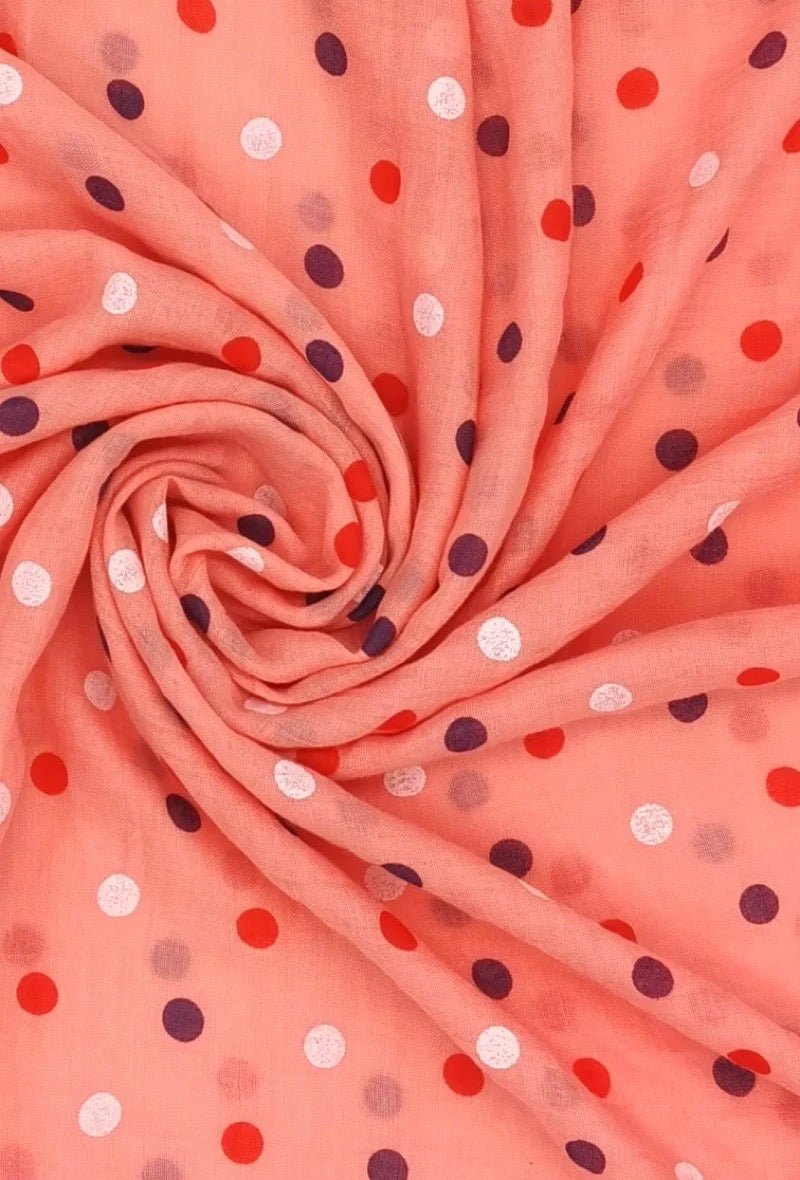 Tuch Polka Dots Koralle - FROLLEIN KÄTHE Shop