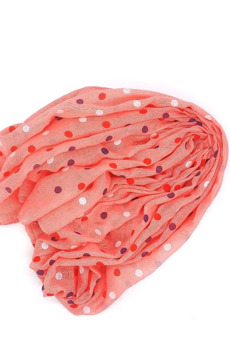Tuch Polka Dots Koralle - FROLLEIN KÄTHE Shop