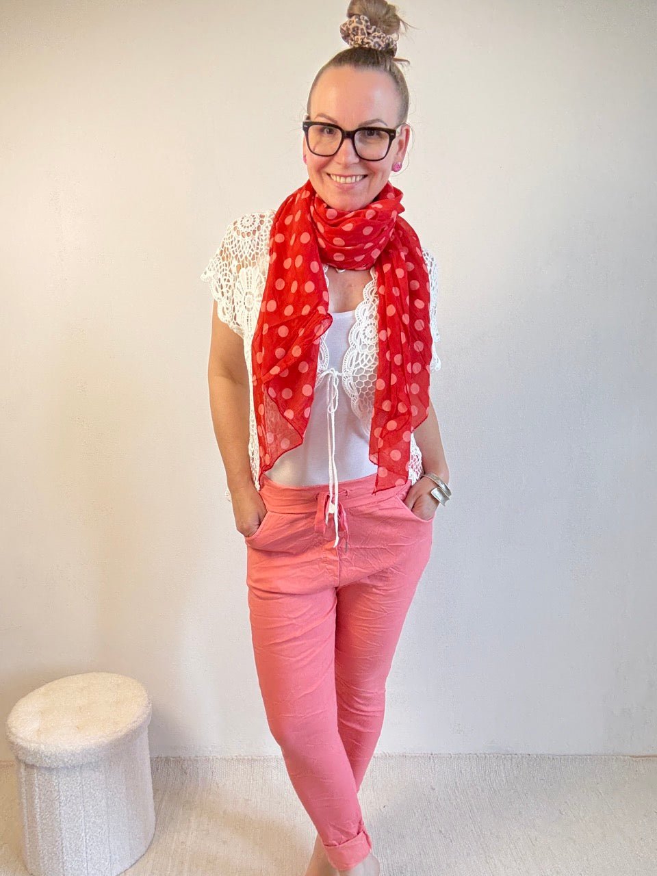 Tuch Pünktchen Rot - FROLLEIN KÄTHE Shop