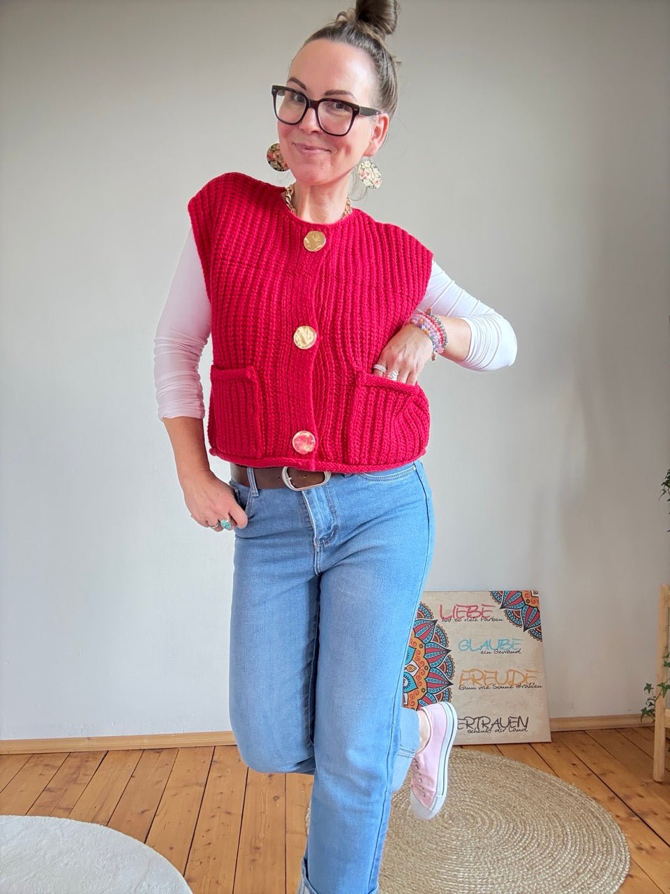 Weste Liesel Rot - FROLLEIN KÄTHE Shop