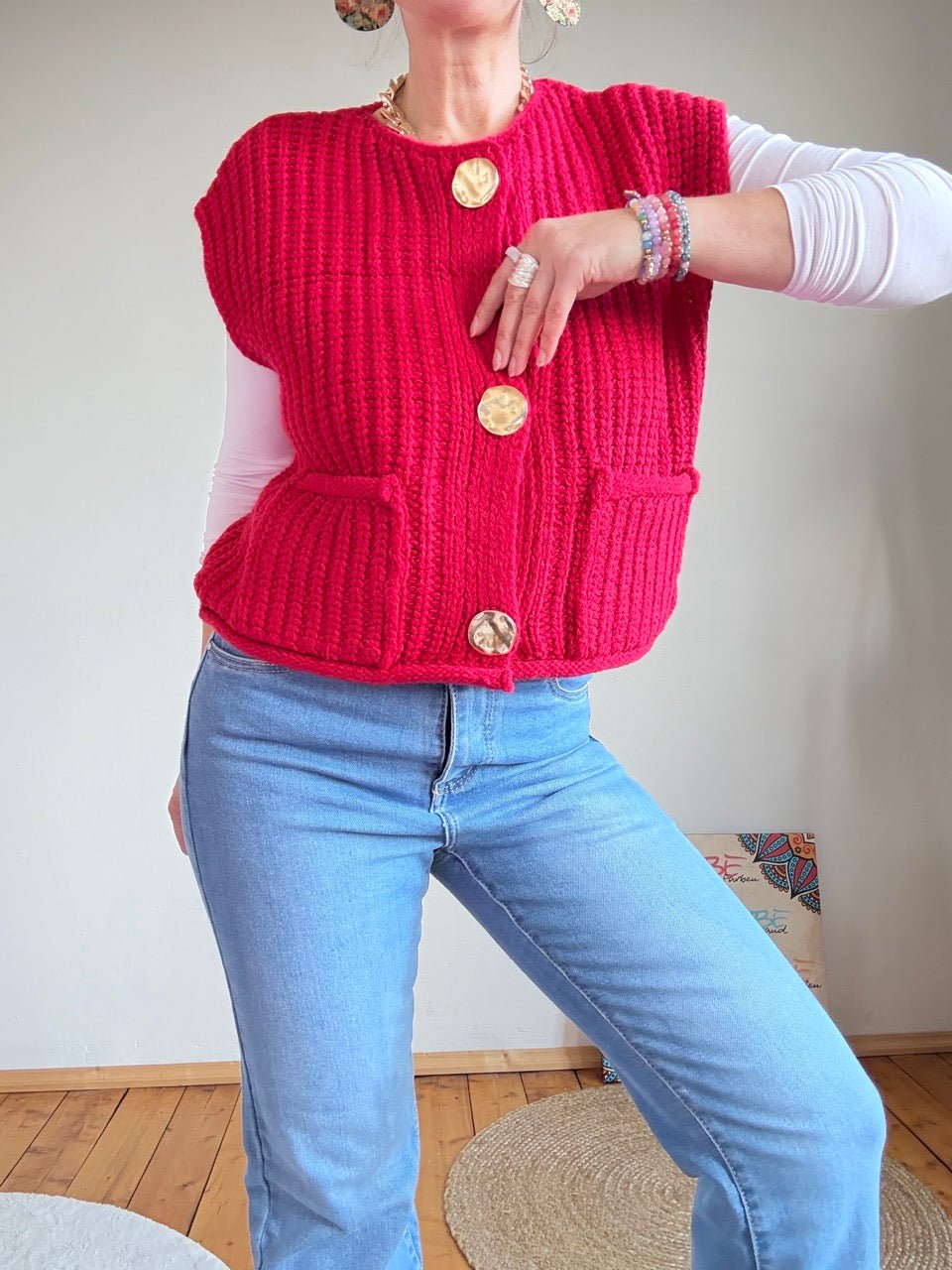 Weste Liesel Rot - FROLLEIN KÄTHE Shop