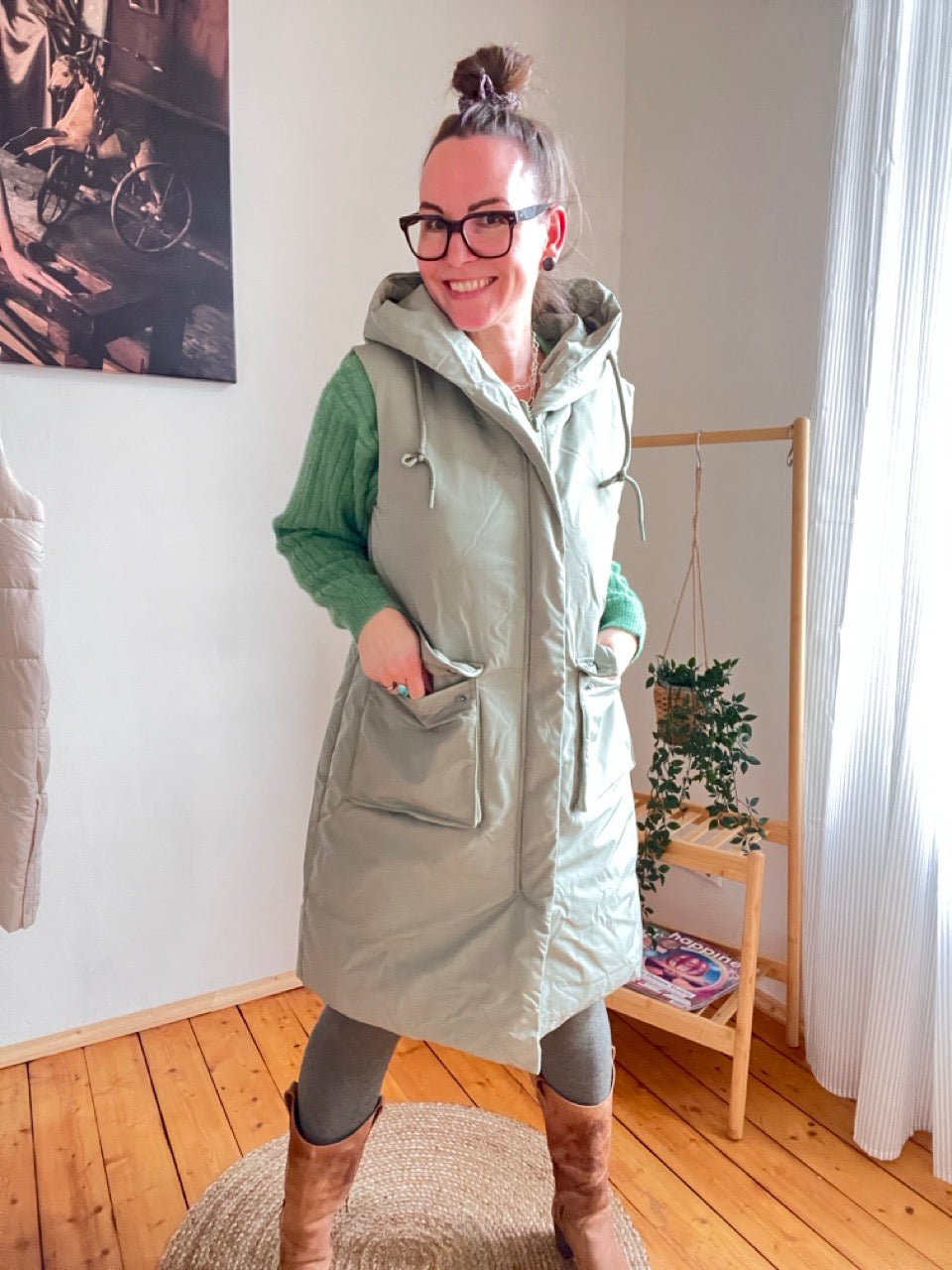 Weste Naila Olive Salbei - FROLLEIN KÄTHE Shop