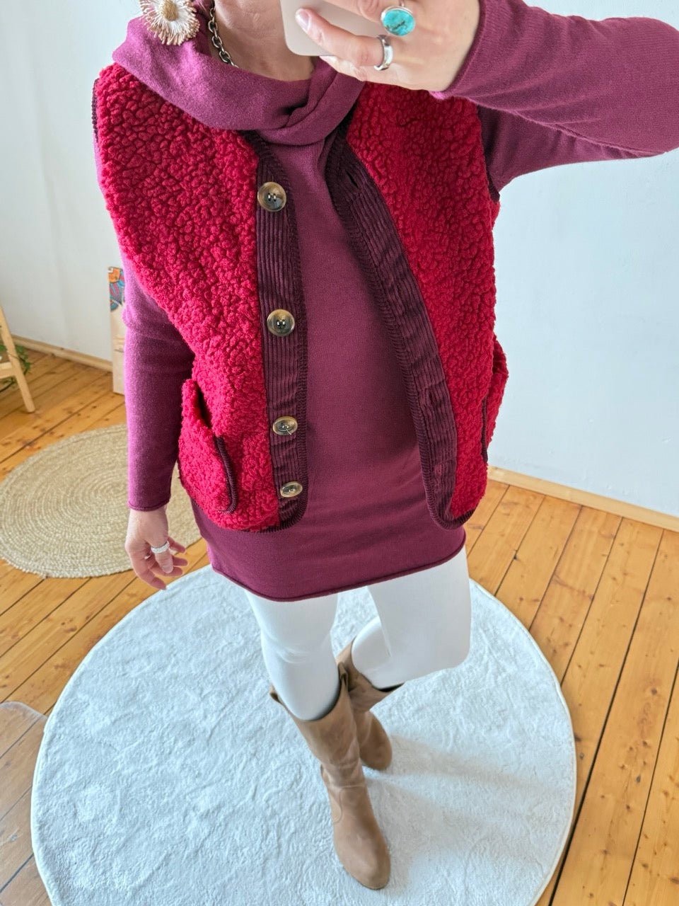 Weste Wally Cherry - FROLLEIN KÄTHE Shop