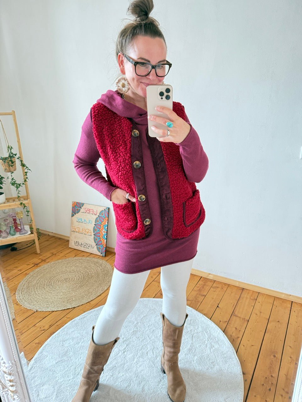 Weste Wally Cherry - FROLLEIN KÄTHE Shop