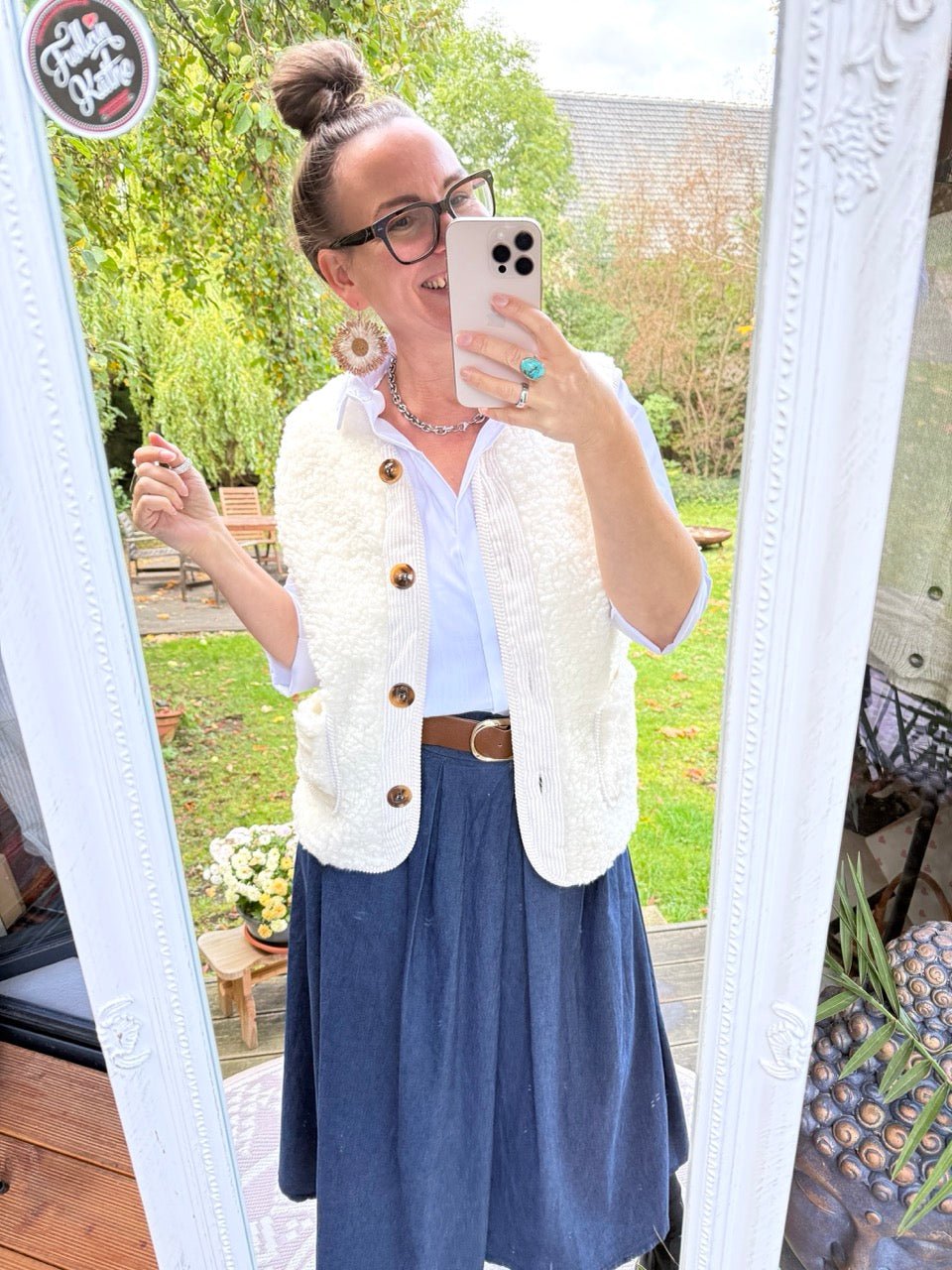 Weste Wally Wollweiß - FROLLEIN KÄTHE Shop