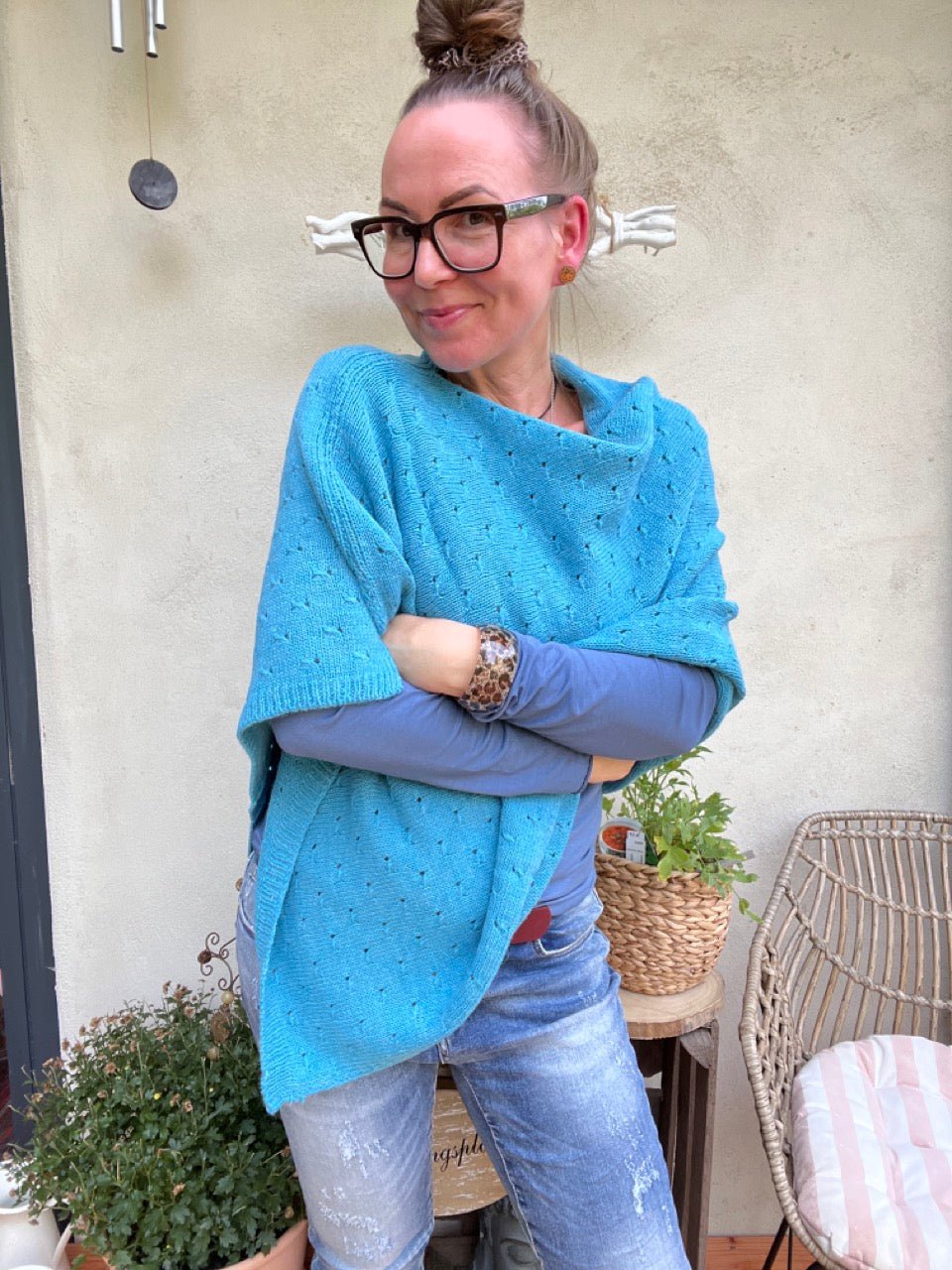 Woll Poncho Herzl verschiedene Farben - FROLLEIN KÄTHE Shop