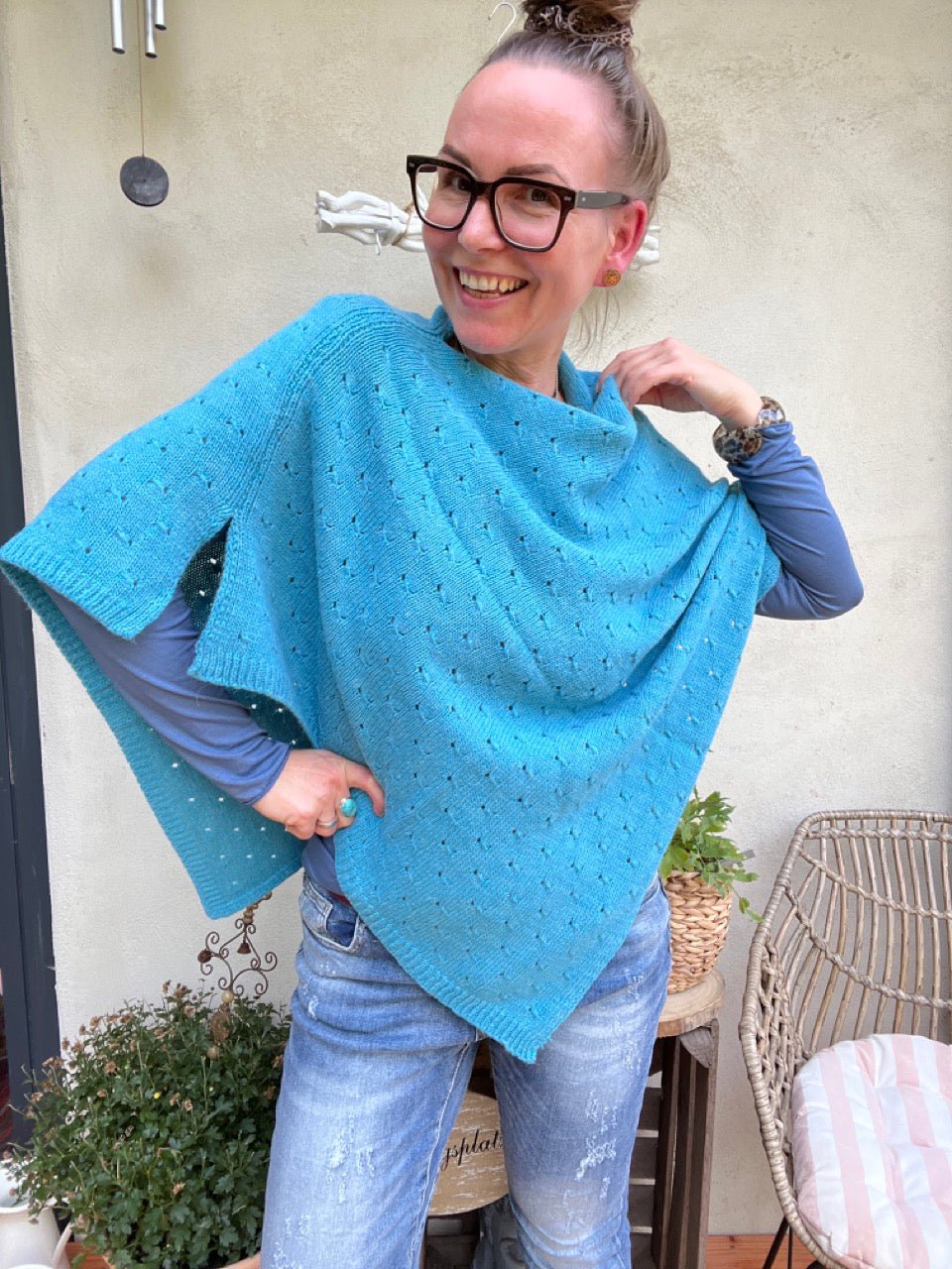Woll Poncho Herzl verschiedene Farben - FROLLEIN KÄTHE Shop