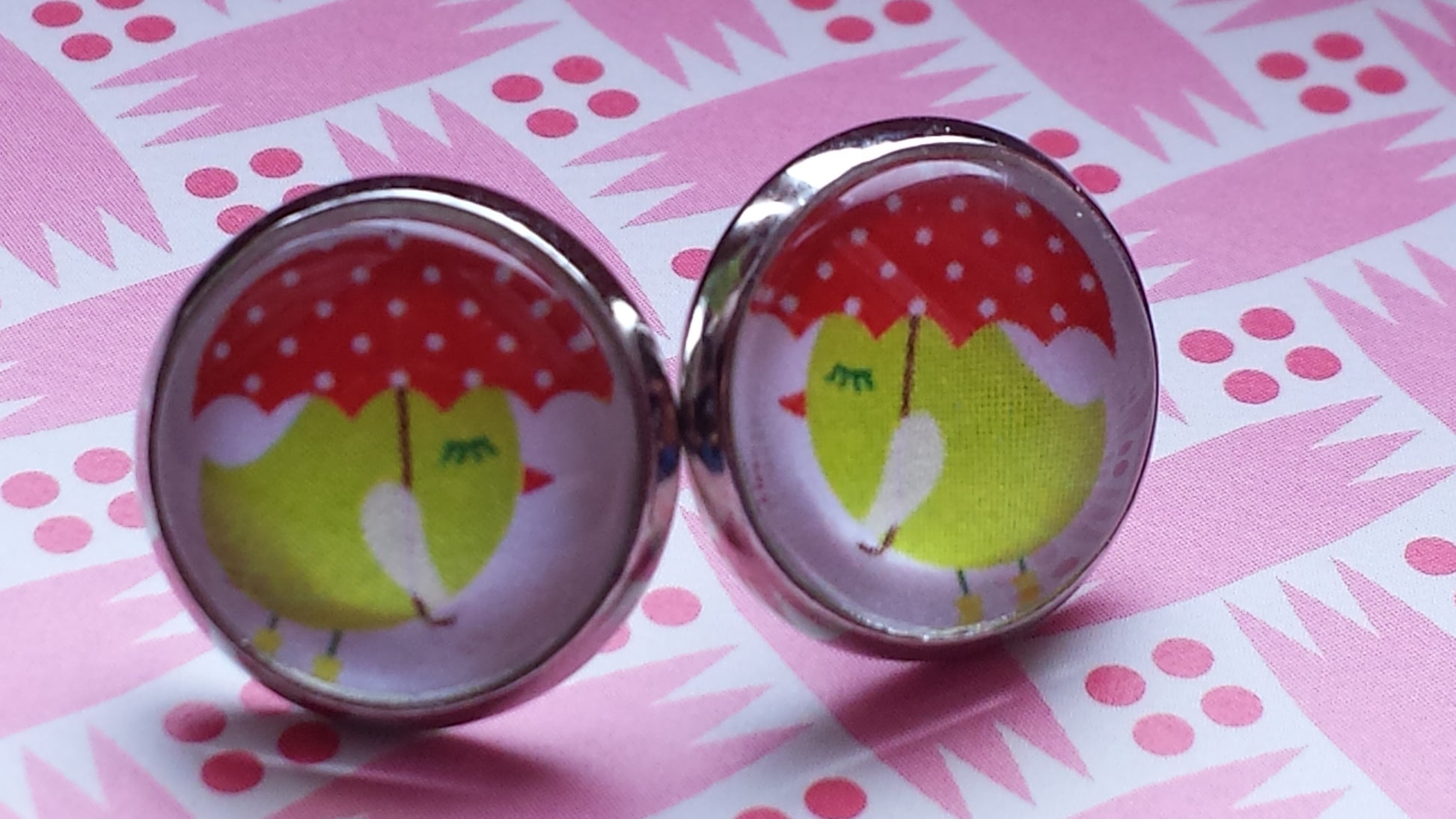 Kiki ♥ Ohrstecker ,,Vöglein mit Schirm" - FROLLEIN KÄTHE Shop