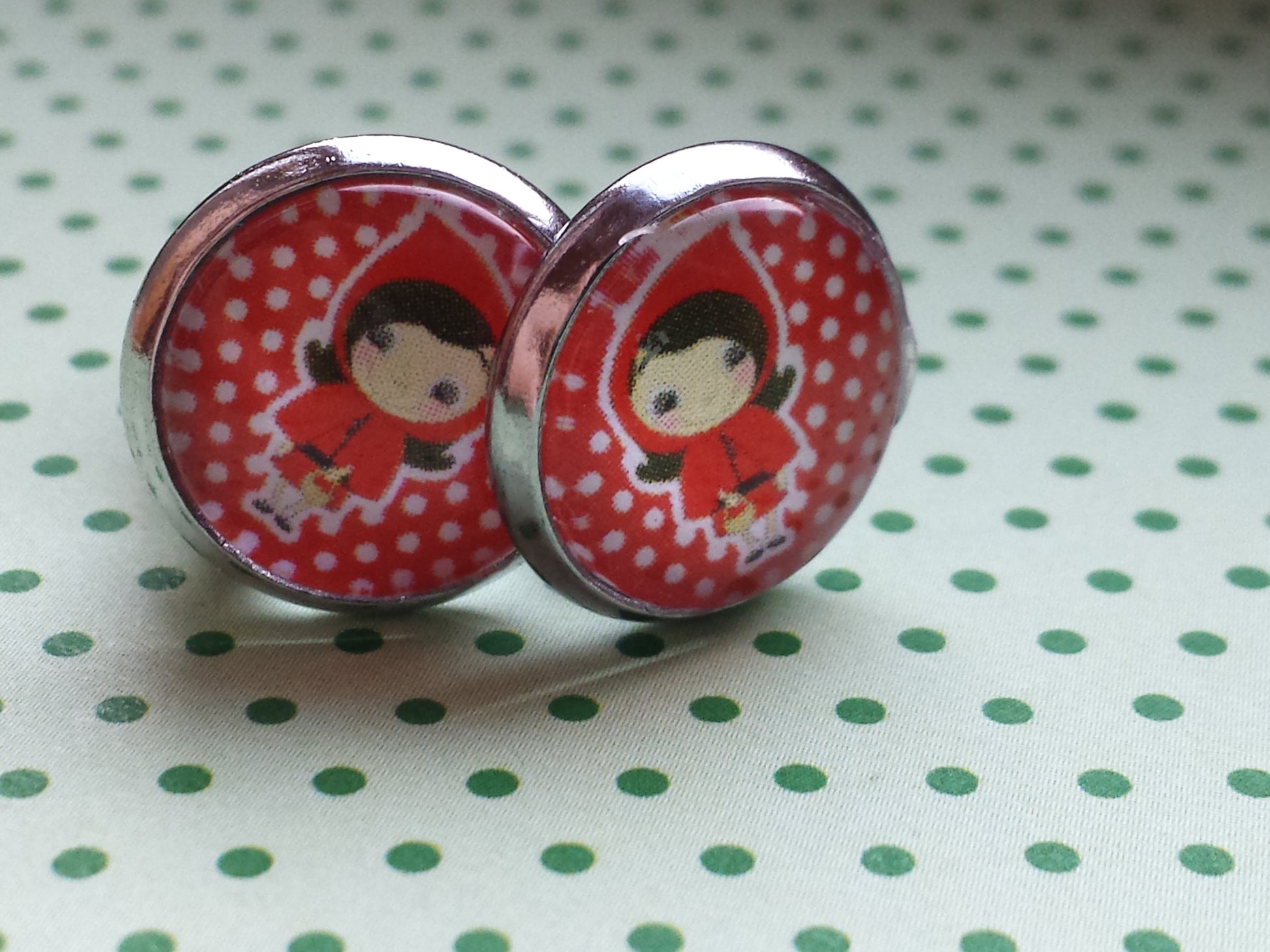 Kiki ♥  Ohrstecker Rotkäppchen & Dots - FROLLEIN KÄTHE