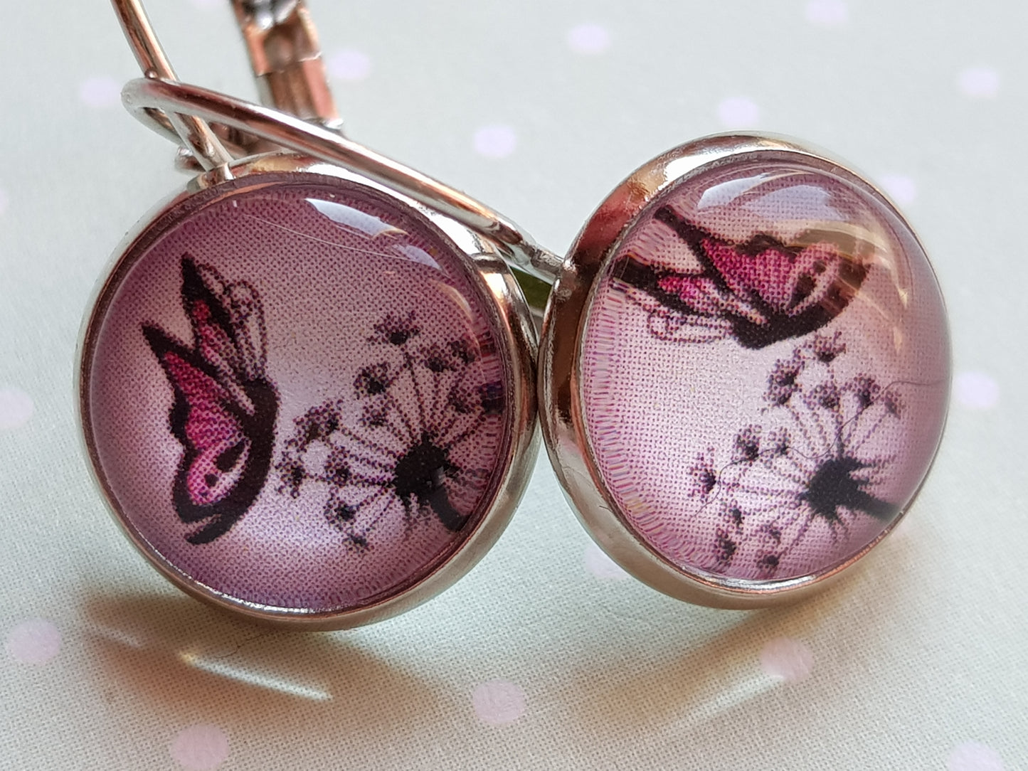 Kiki ♥ Ohrhänger Schmetterling auf Pusteblume - FROLLEIN KÄTHE Shop