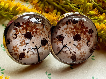Kiki ♥  Ohrstecker ,, TraumBaum " Braun / Beige