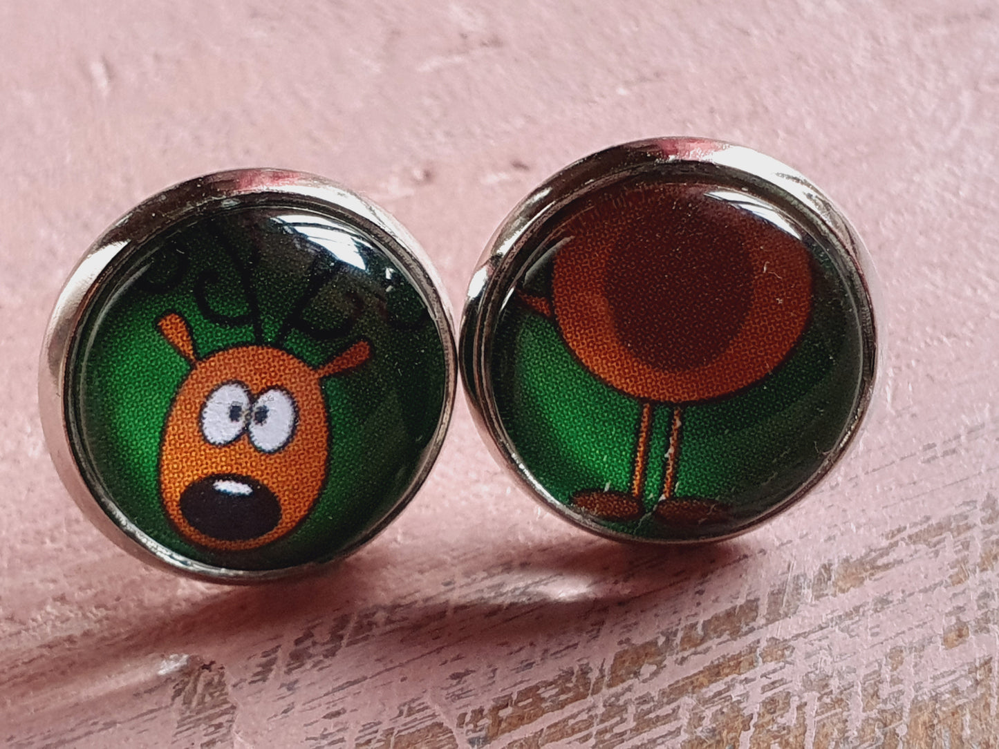 Weihnachts Kiki Ohrstecker Rentier Grün