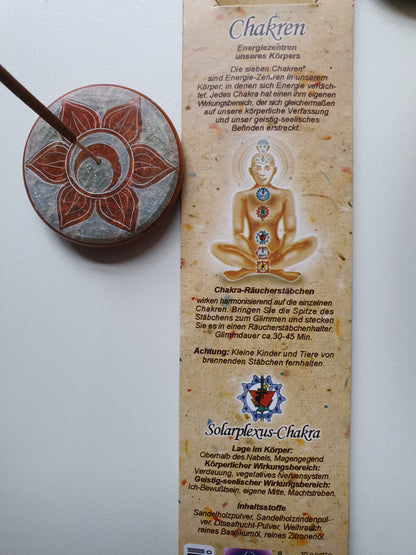 Ayurvedische Chakra Räucherstäbchen Nabel-Chakra Manipura