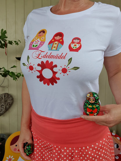 Shirt Edelmädel Family Weiss - Ladies Organic Shirt