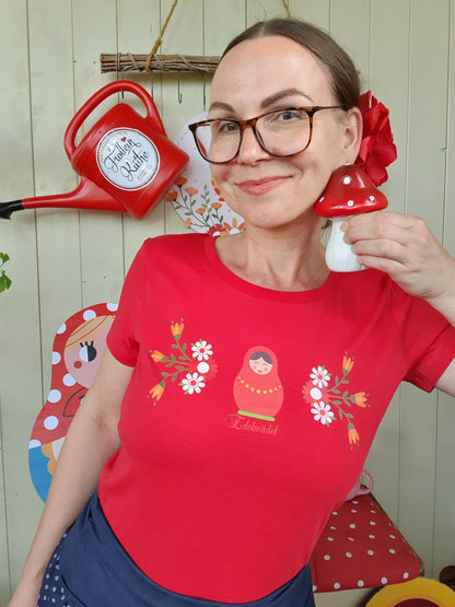 Shirt Matroschka Liebe Edelmädel Rot - Ladies Organic Shirt